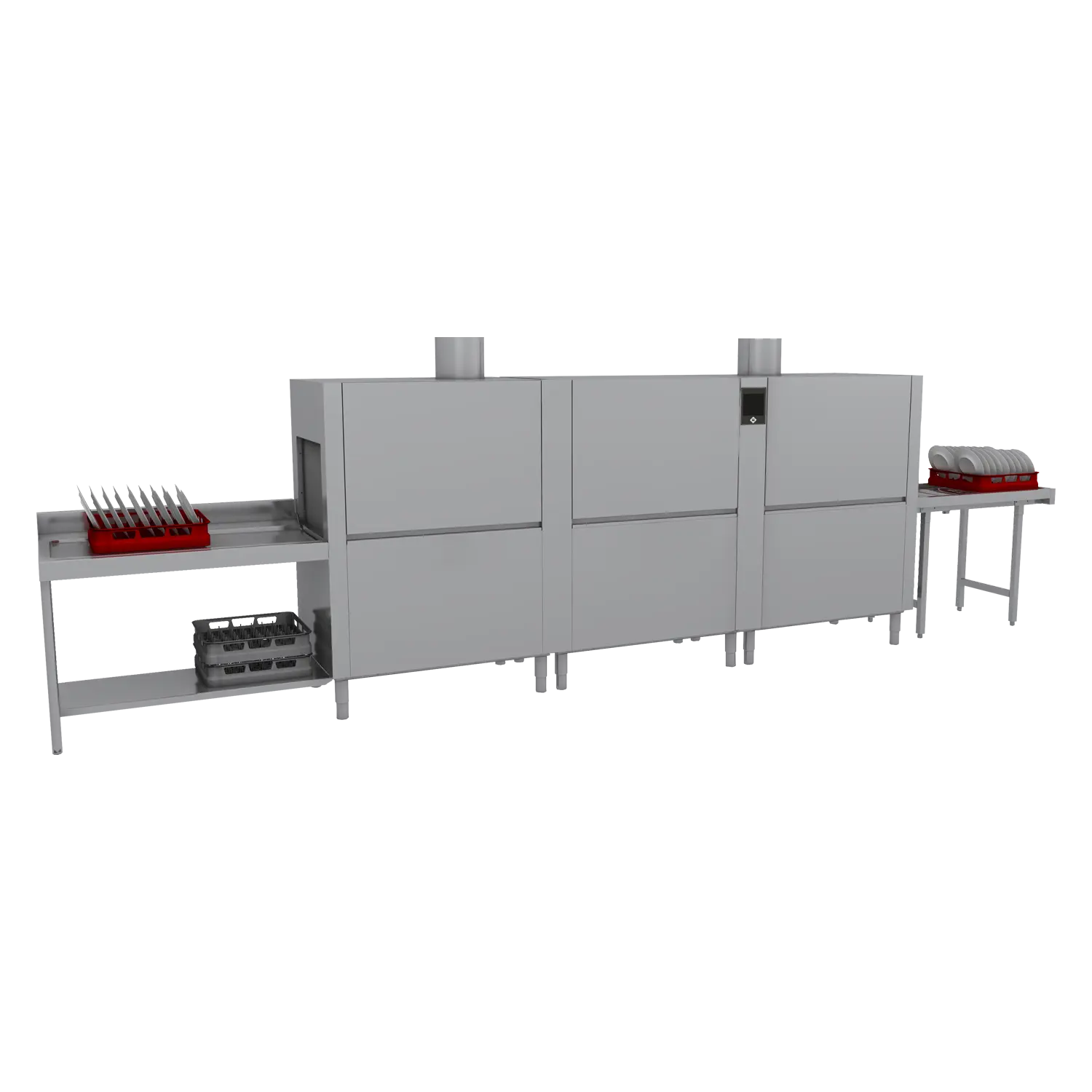 Myčka tunelová 270, studená voda, výstup vpravo, rekuperace pro osmotickou vodu | RM - XT 270 R XTRCO