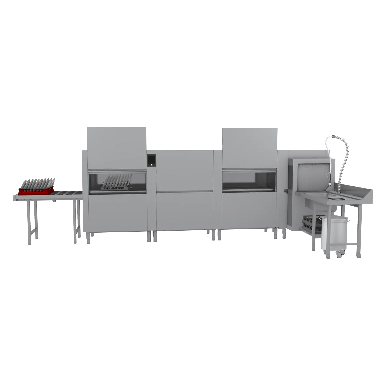 Myčka tunelová 300, studená voda, výstup vlevo,  rohovýpředmytí, rekuperace | RM - XT 300 L CTPWR XTRCO