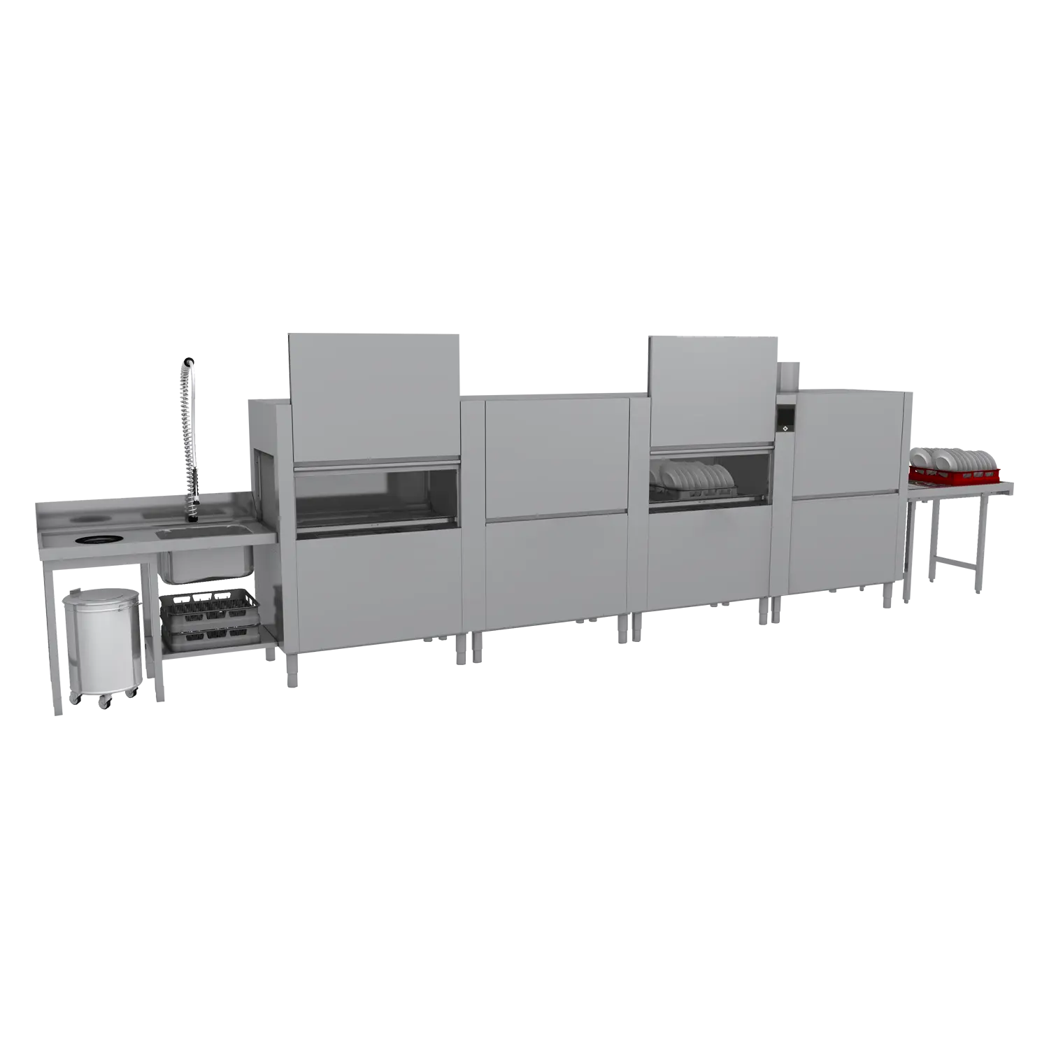 Myčka tunelová 300, studená voda, výstup vpravo, rekuperace pro osmotickou vodu | RM - XT 300 R XTRCO