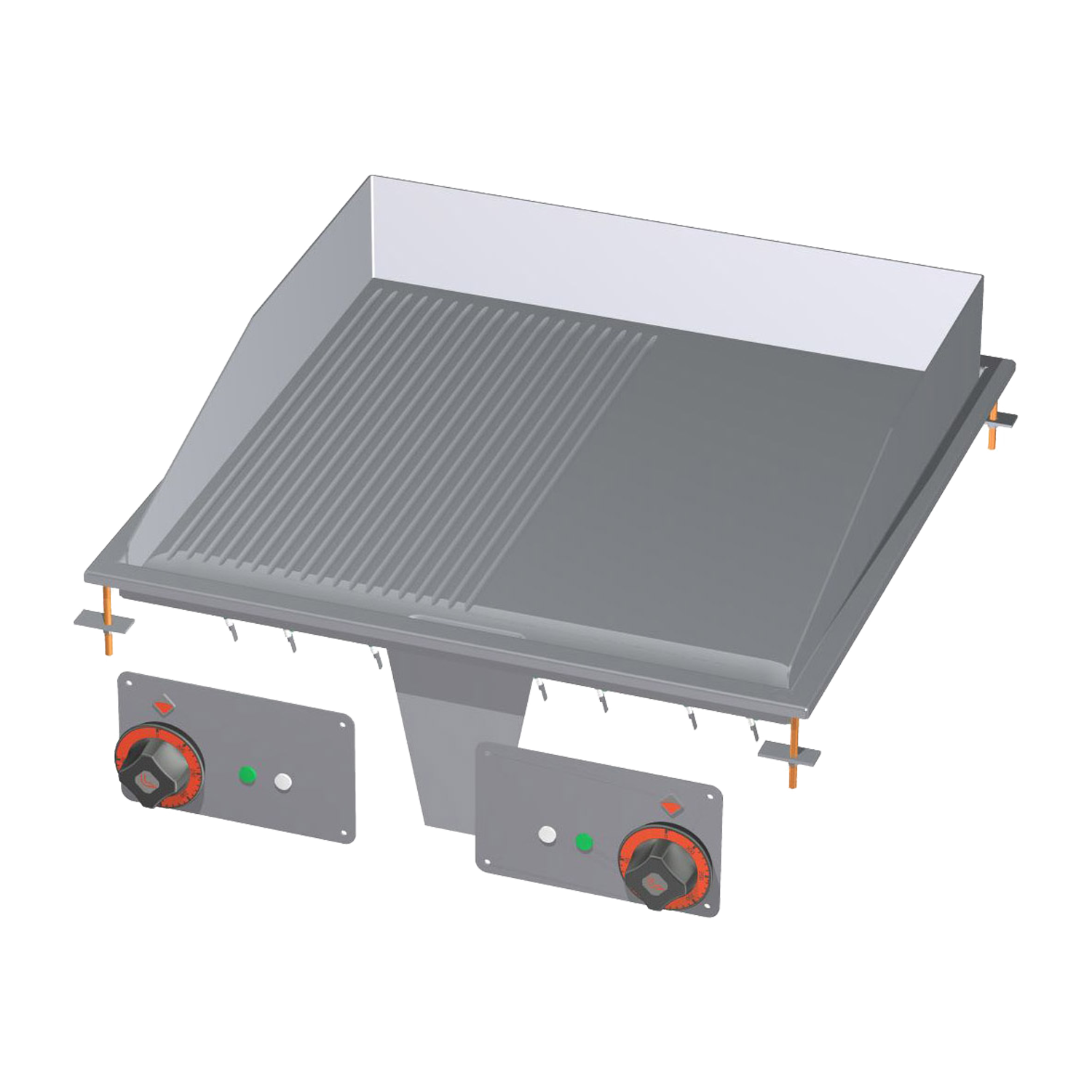 Grilovací deska 56x55 drop-in elektrická kombinovaná 400 V | RM - FTLRD-66ET