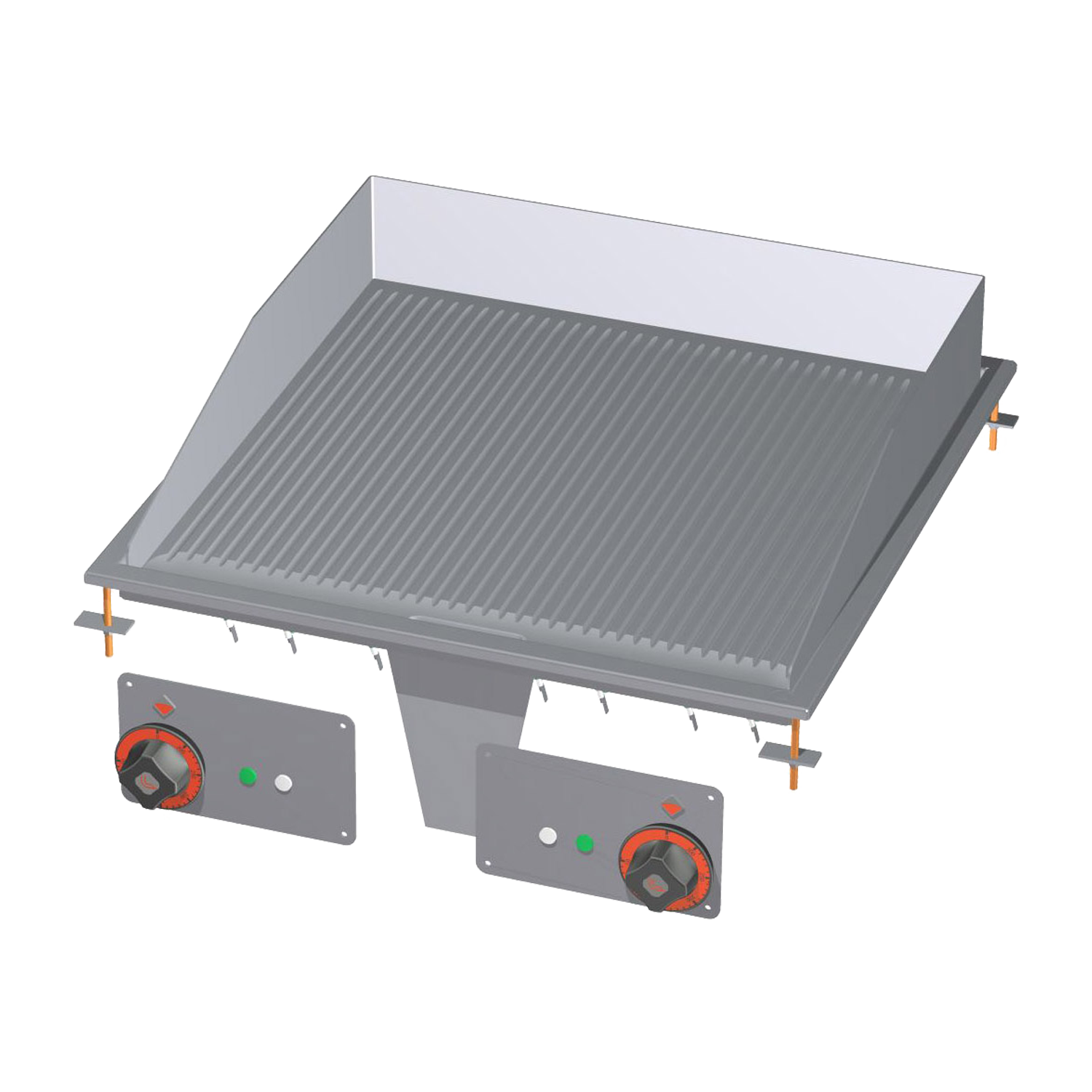 Grilovací deska 56x55 drop-in elektrická rýhovaná 400 V | RM - FTRD-66ET
