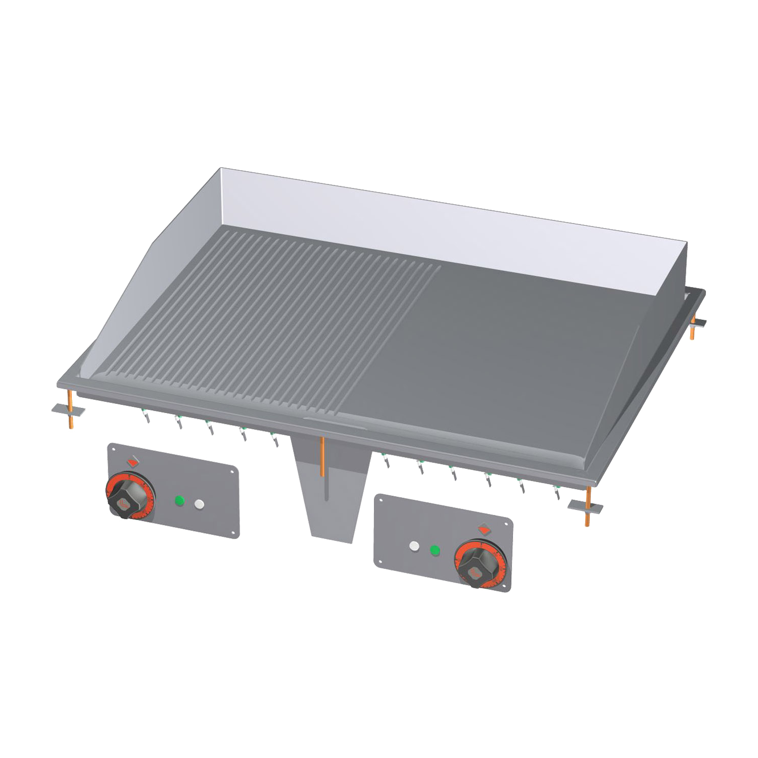 Grilovací deska 75x55 drop-in elektrická kombinovaná 400 V | RM - FTLRD-68ET