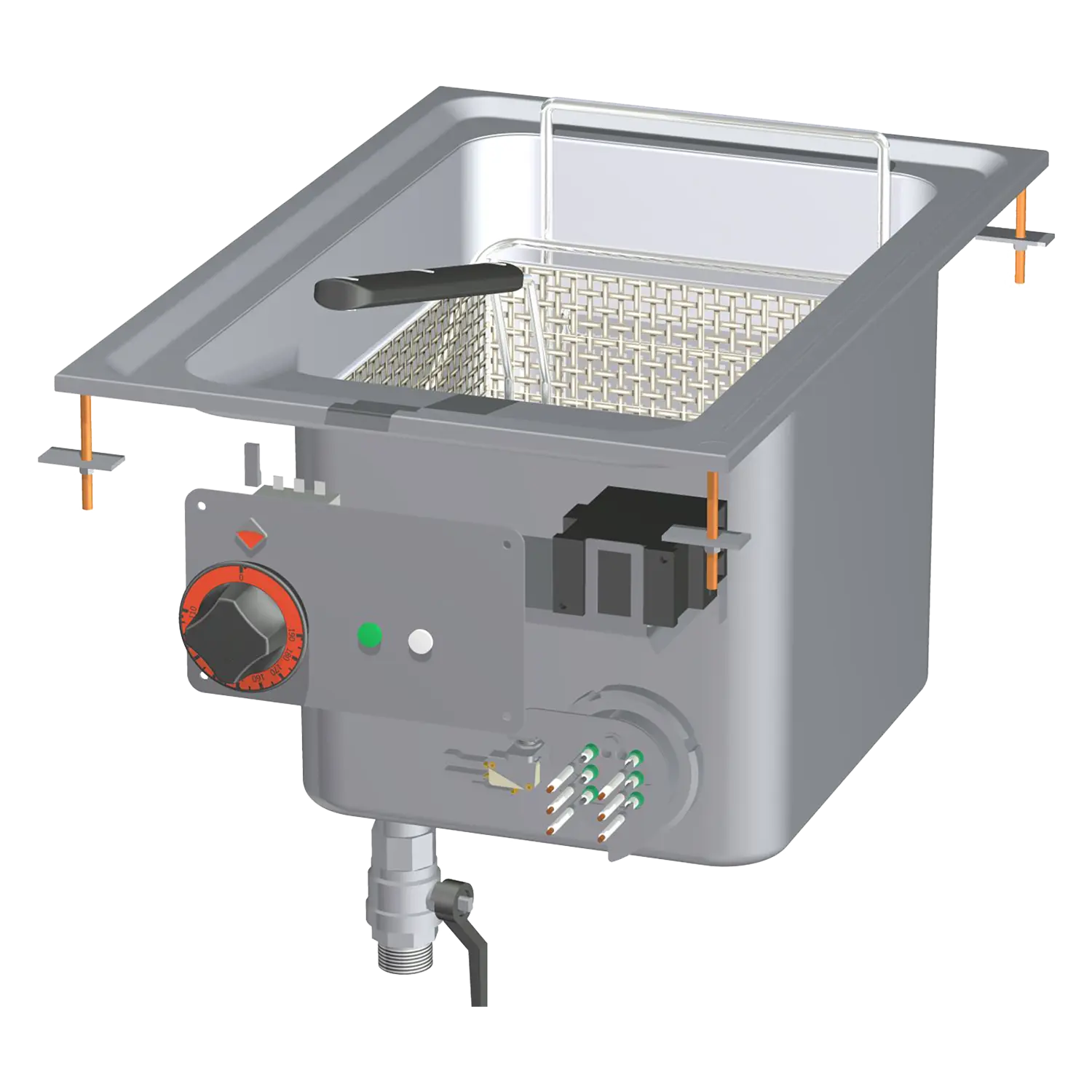 Fritéza drop-in elektrická 0,75 kW/l, 18 l 400 V | RM - F18D-64ET
