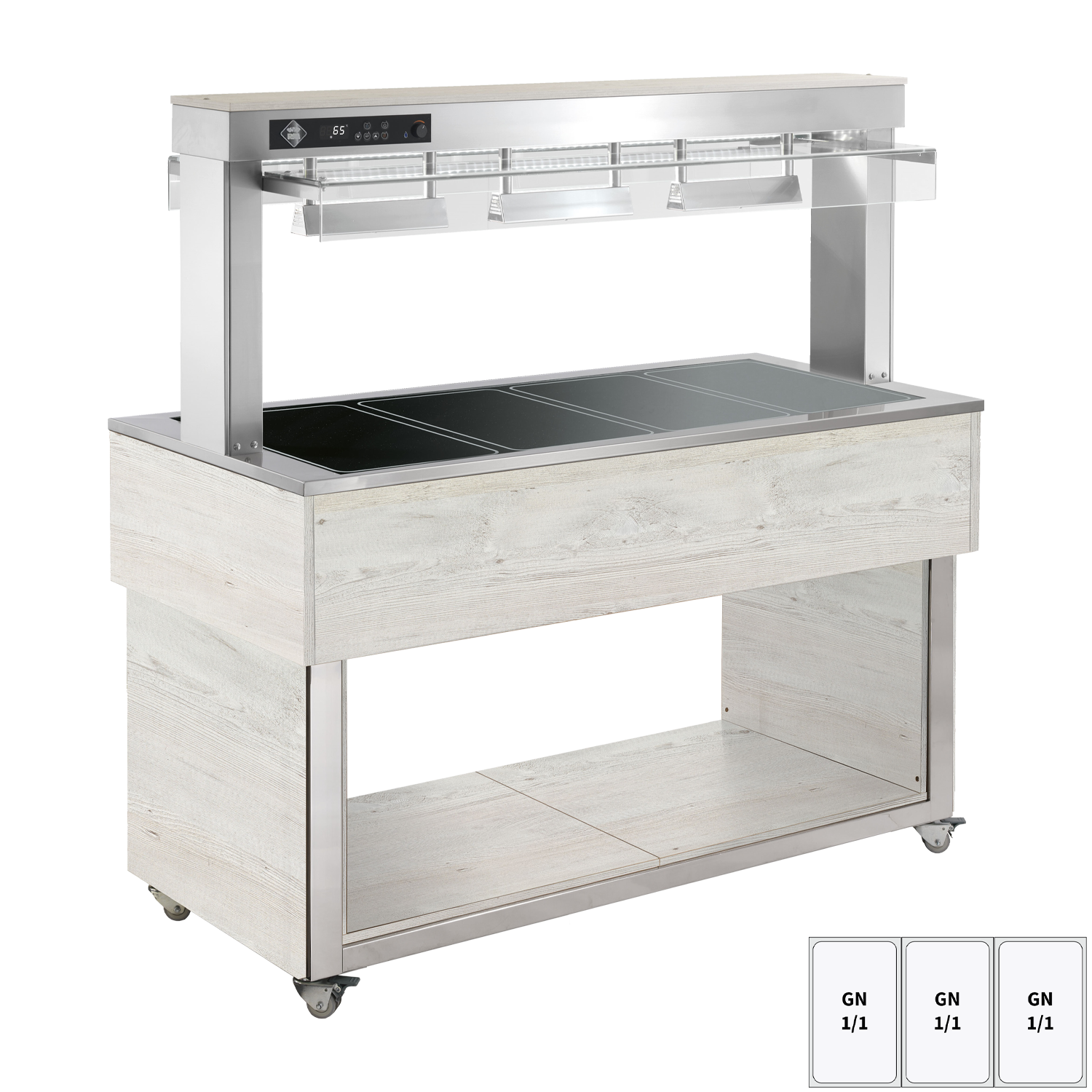 Bufet vyhřívaný, sklokeramický GN 3-1/1 Hemlock | RM - TR BROWN+ 3H