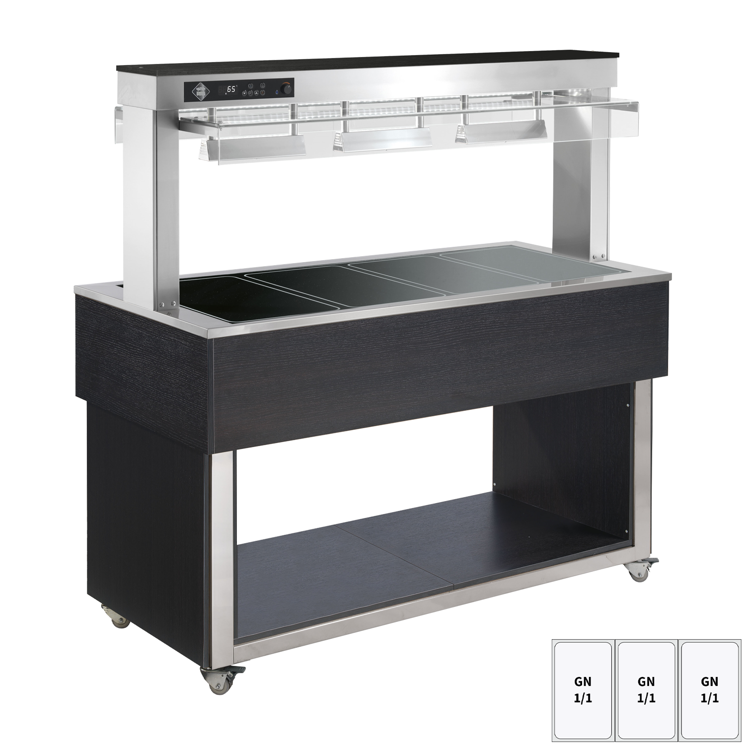 Bufet vyhřívaný, sklokeramický GN 3-1/1 Wenge | RM - TR BROWN+ 3W