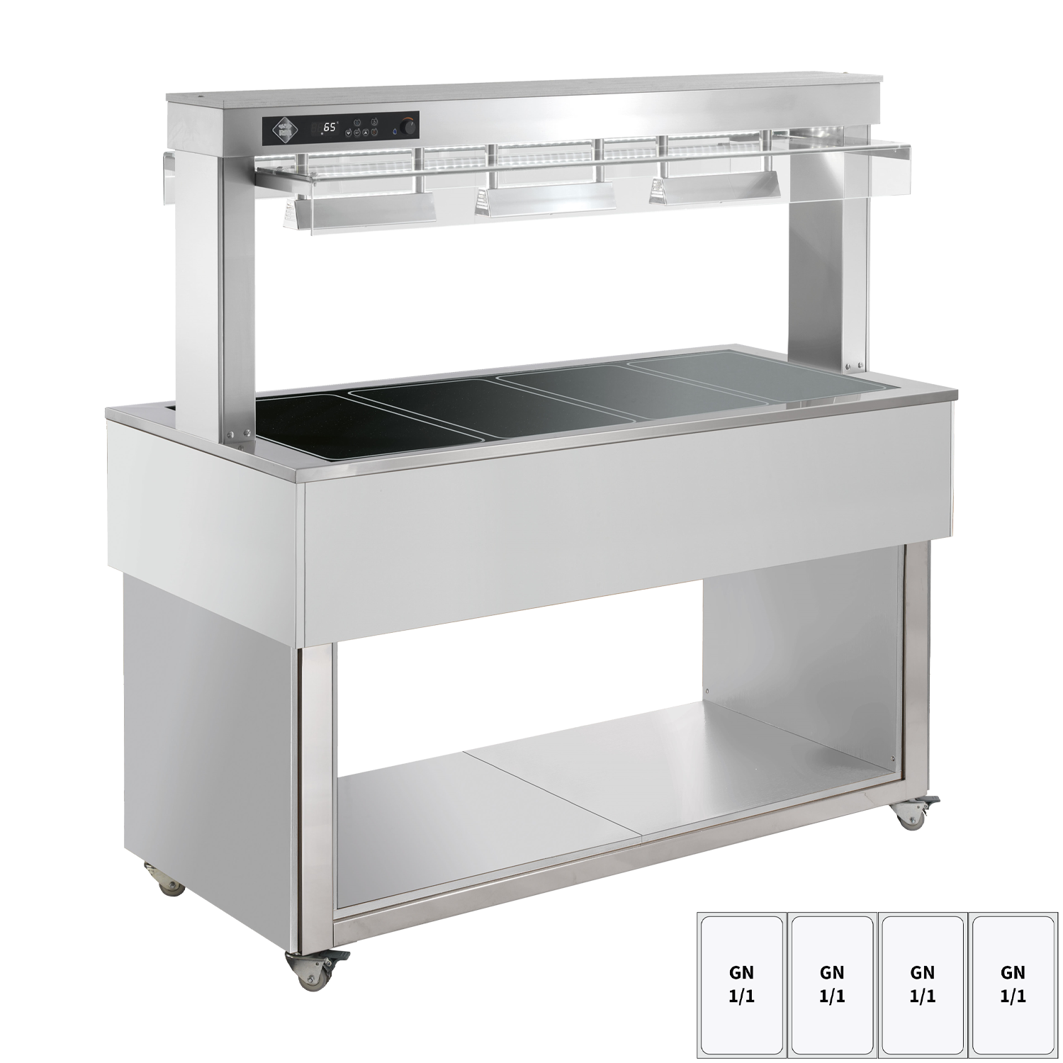 Bufet vyhřívaný, sklokeramický GN 4-1/1 RAL | RM - TR BROWN+ 4R