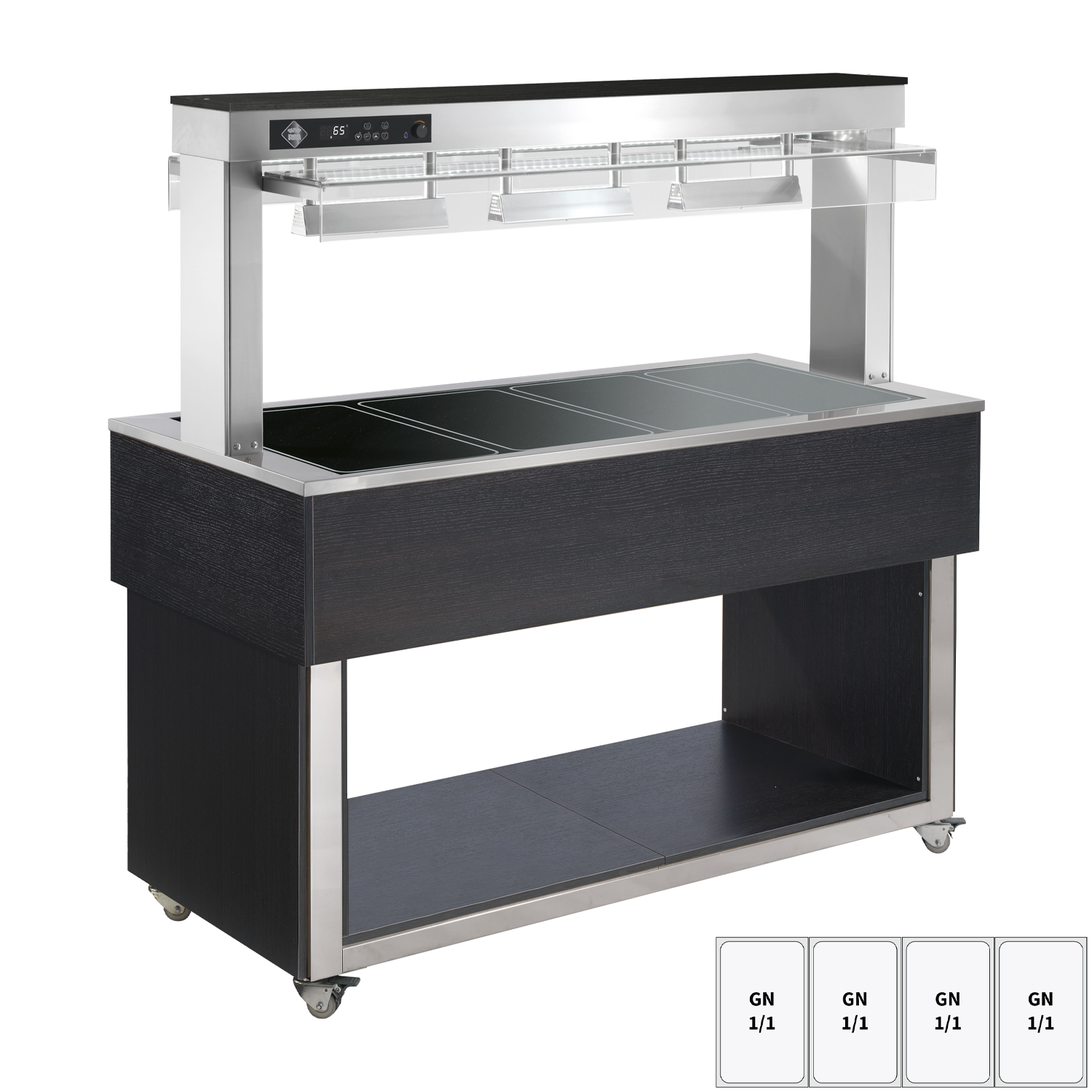 Bufet vyhřívaný, sklokeramický GN 4-1/1 Wenge | RM - TR BROWN+ 4H