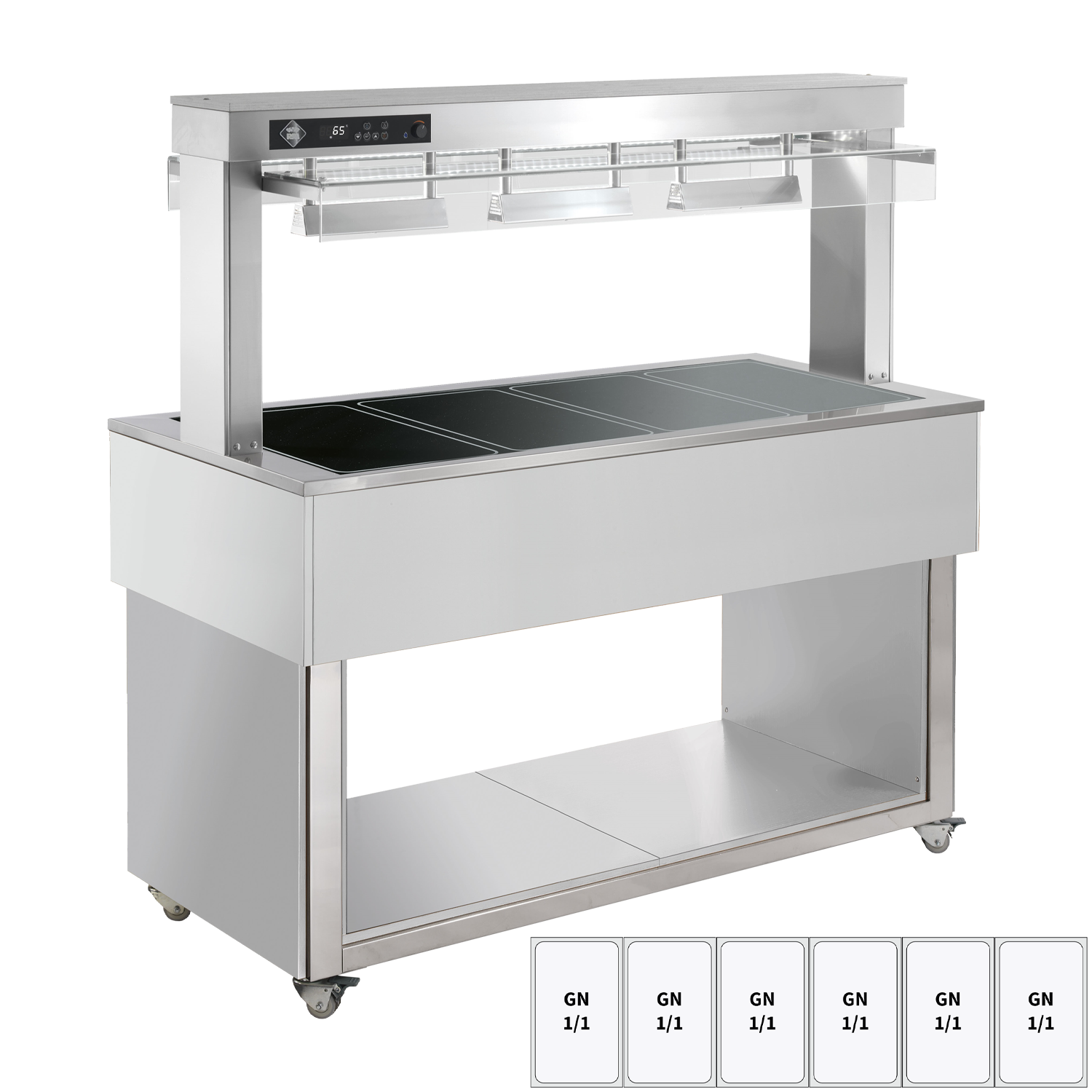 Bufet vyhřívaný, sklokeramický GN 6-1/1 RAL | RM - TR BROWN+ 6R