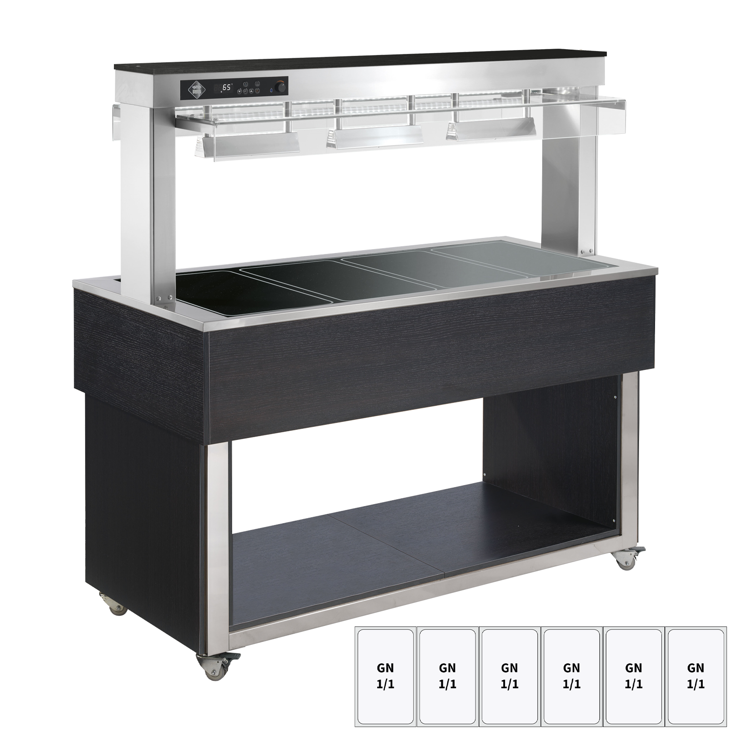 Bufet vyhřívaný, sklokeramický GN 6-1/1 Wenge | RM - TR BROWN+ 6W