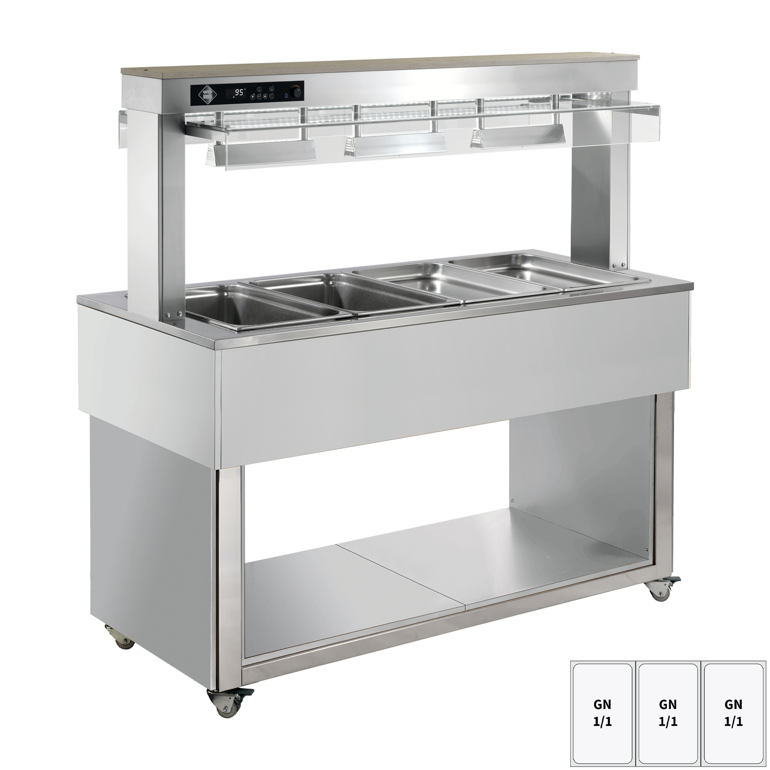 Bufet vyhřívaný, vodní GN 3-1/1 RAL | RM - TR RED+ 3R