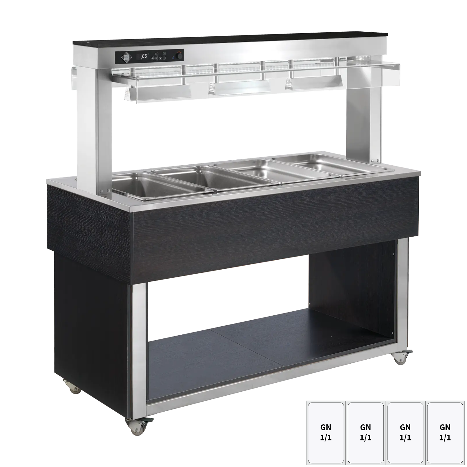 Bufet vyhřívaný, vodní GN 4-1/1 Wenge | RM - TR RED+ 4W