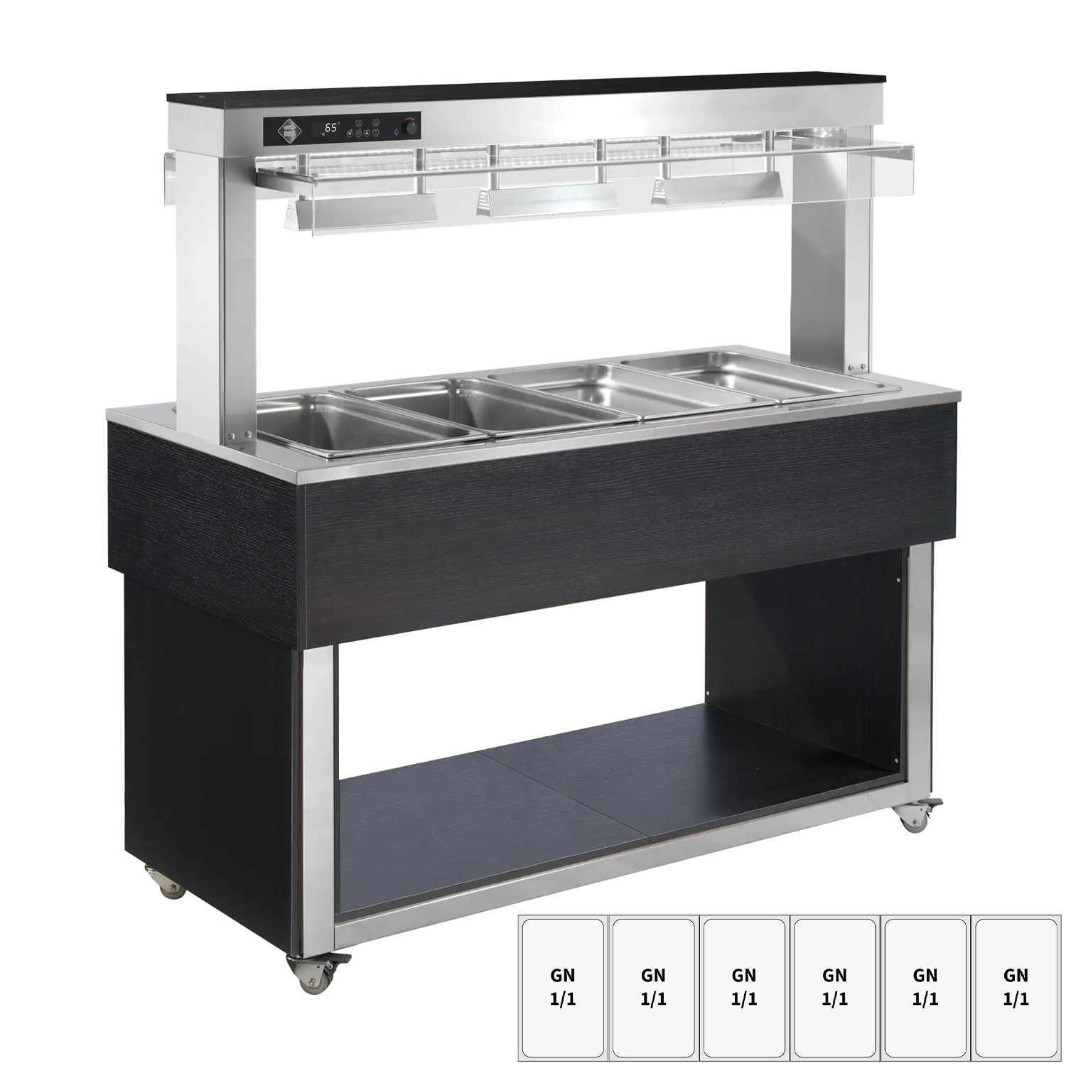 Bufet vyhřívaný, vodní GN 6-1/1 Wenge | RM - TR RED+ 6W