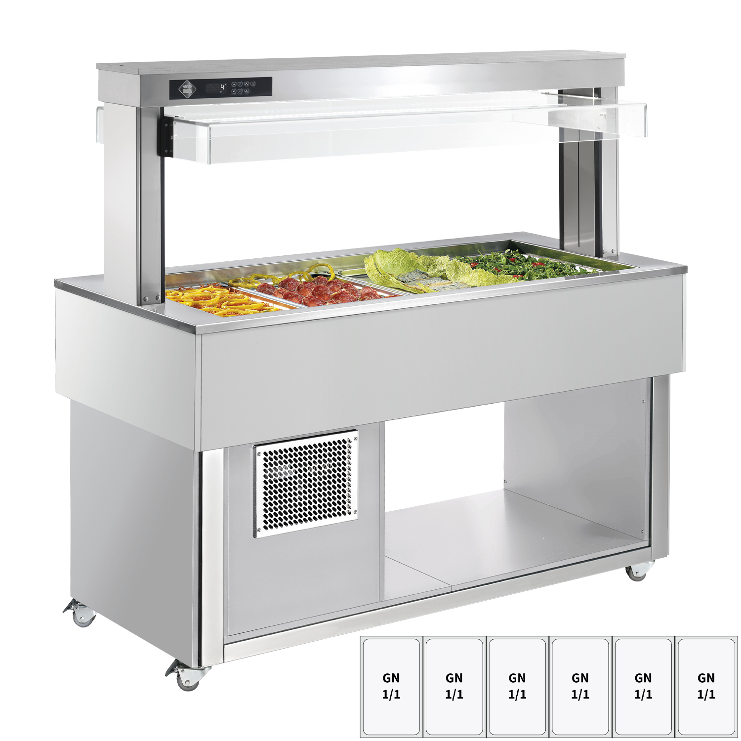 Bufet chlazený GN 6-1/1 - 200 mm,  RAL | RM - TR GREEN+ 6R