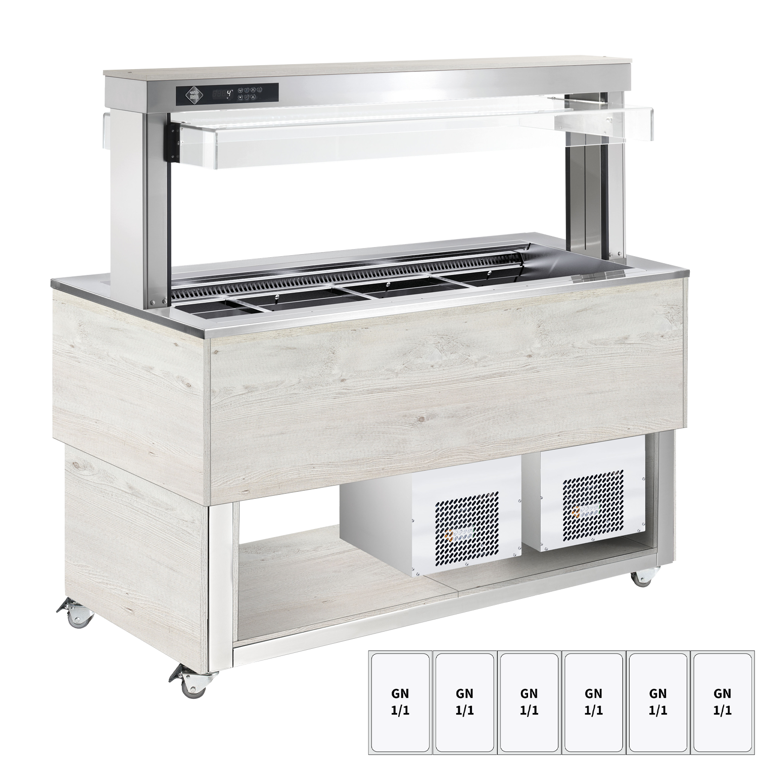 Bufet chlazený, polohovací  GN 6-1/1 Hemlock | RM - TR BLUE+ 6H