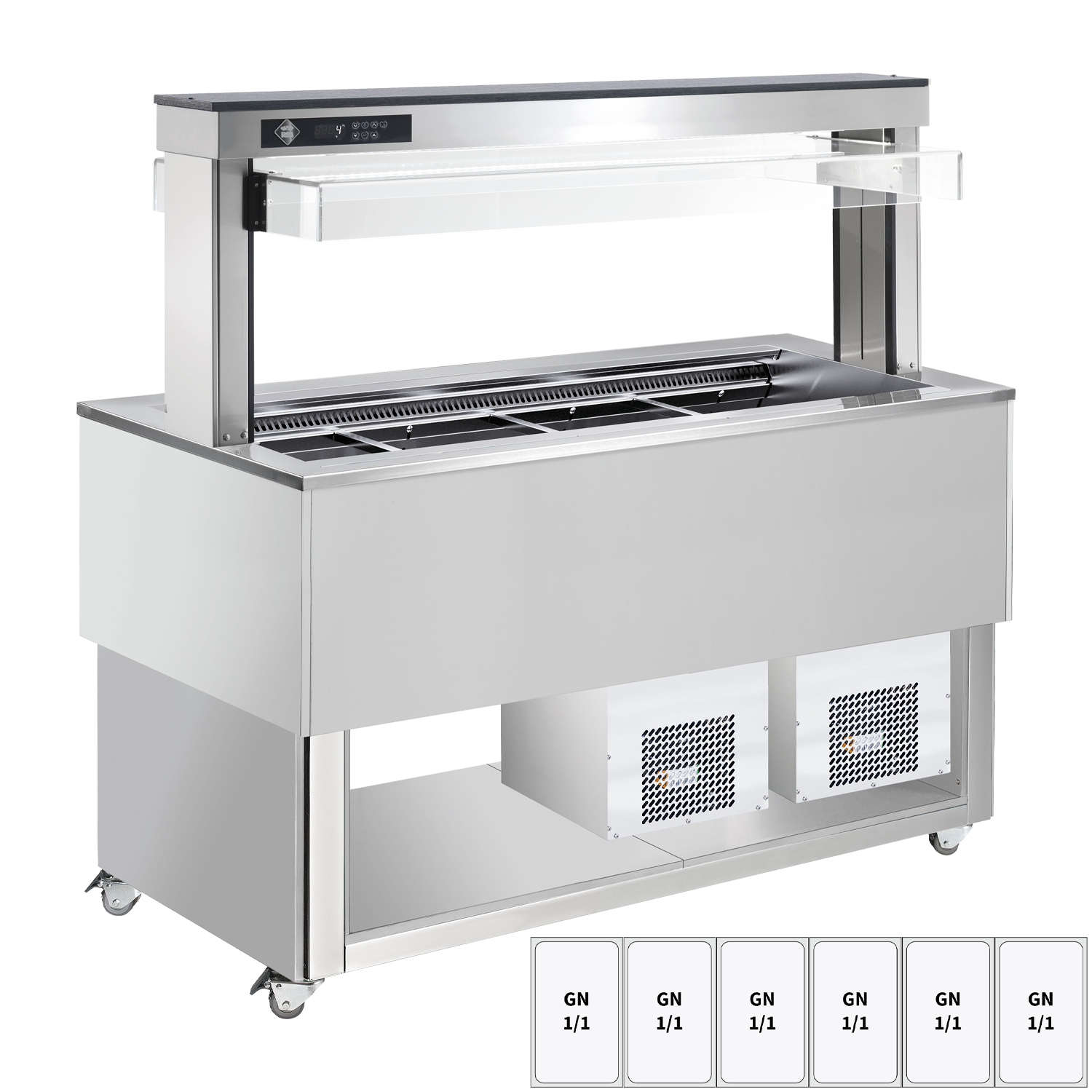 Bufet chlazený, polohovací GN 6-1/1 nerez | RM - TR BLUE+ 6I
