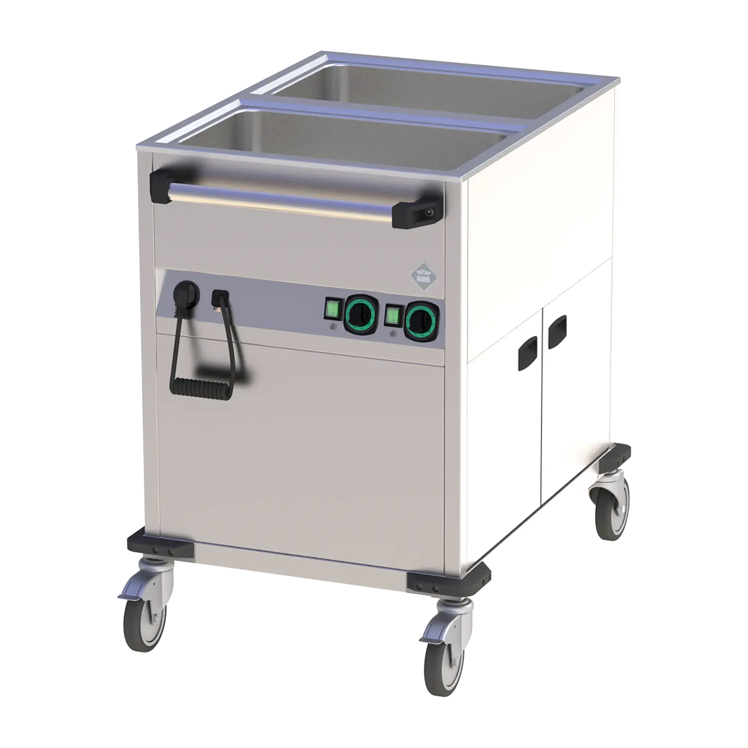 Vodní lázeň pojízdná elektrická GN 2-1/1 opláštěná ovládání na kratší straně | RM - BMPK 2120 CS