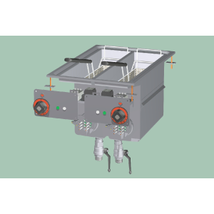 F2/8D-64ET - Fritéza drop-in el. dvojitá 0,75 kW/l, 8+8 l 400 V