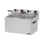 Fritéza elektrická dvojitá 0,38 kW/l, 8+8 l stolní 230 V | REDFOX - FE 77